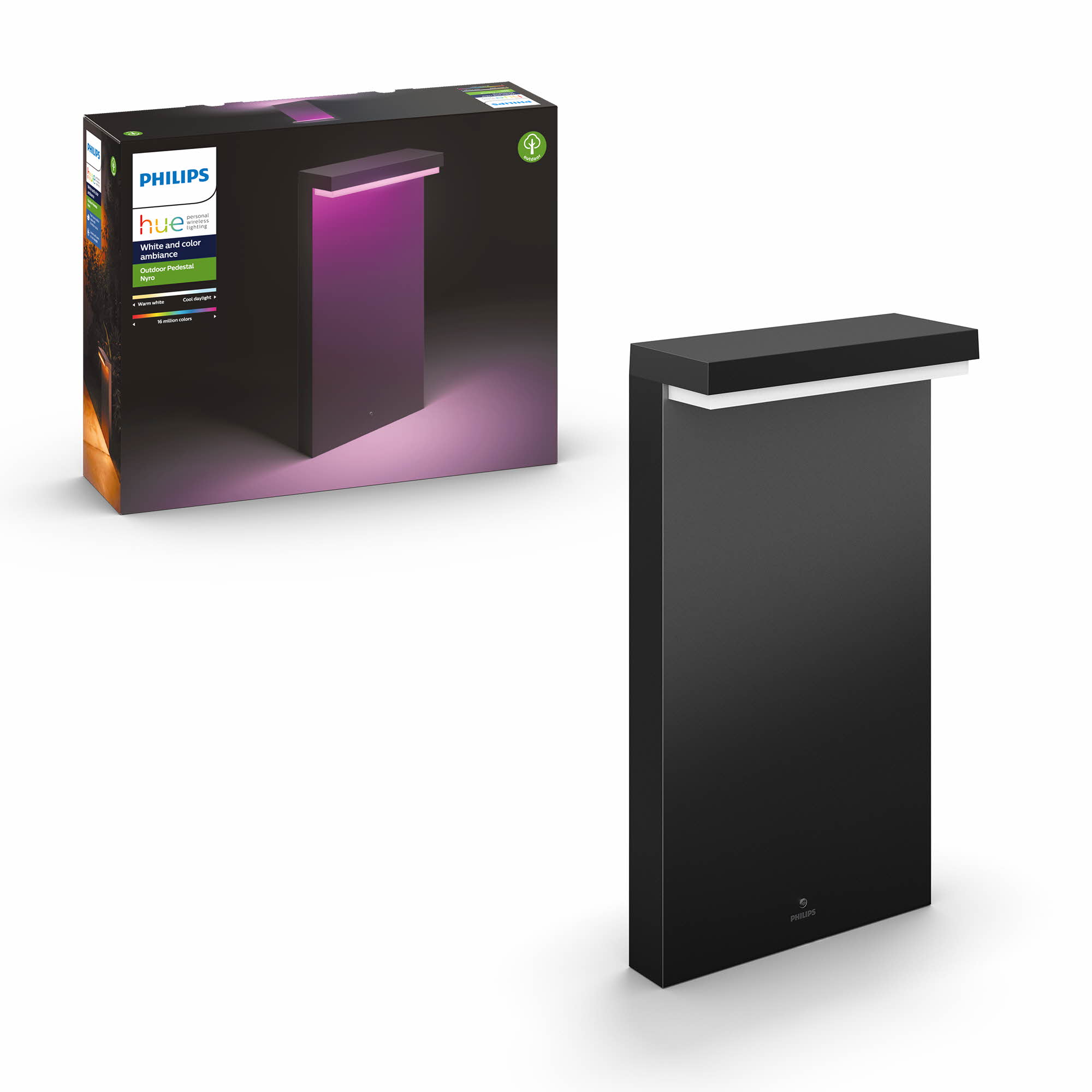 Philips Hue – Nyro Utendørs Sokkel Lampe – White & Color Ambiance – Gratis frakt v:9025121 Philips Hue – Nyro Utendørs Sokkel Lampe – White & Color Ambiance – Gratis frakt v:9025121
