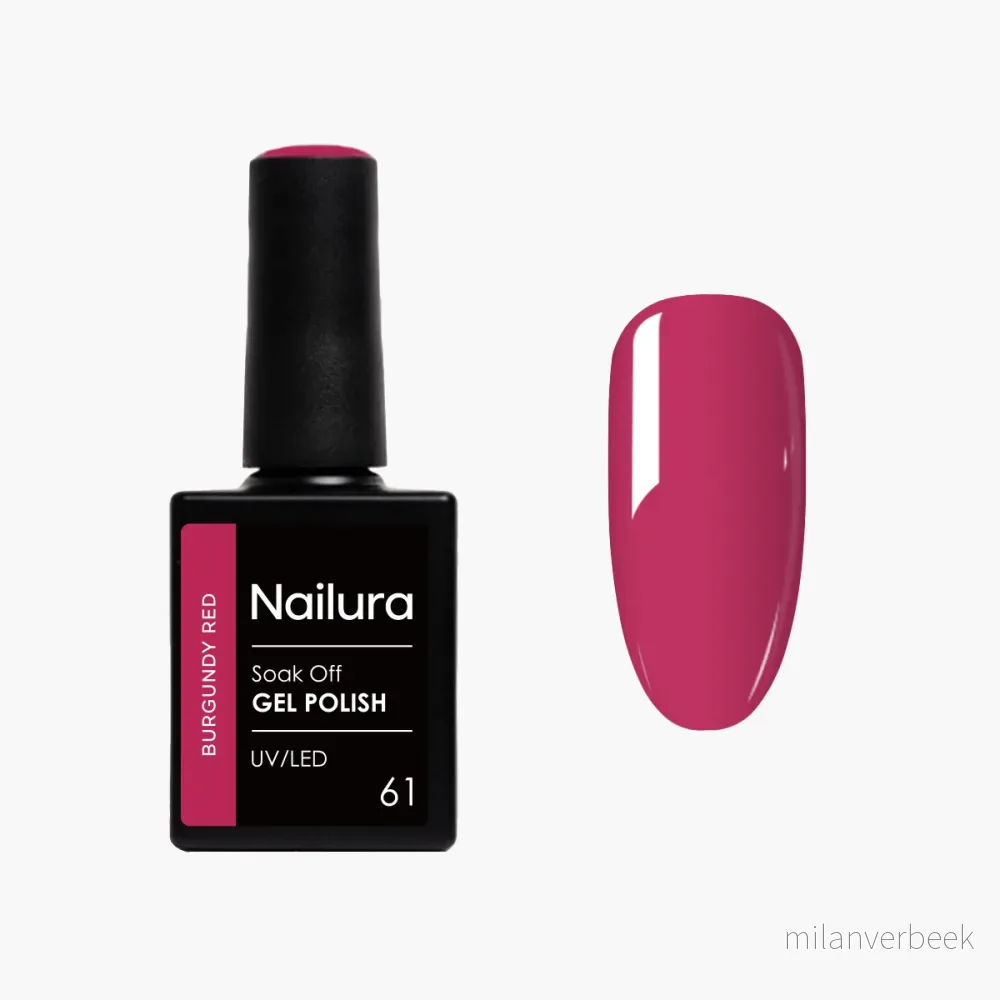 Nailura - Gel Polish 61 - Burgundy Red - 10 ml - Burgundy Red v:4829452