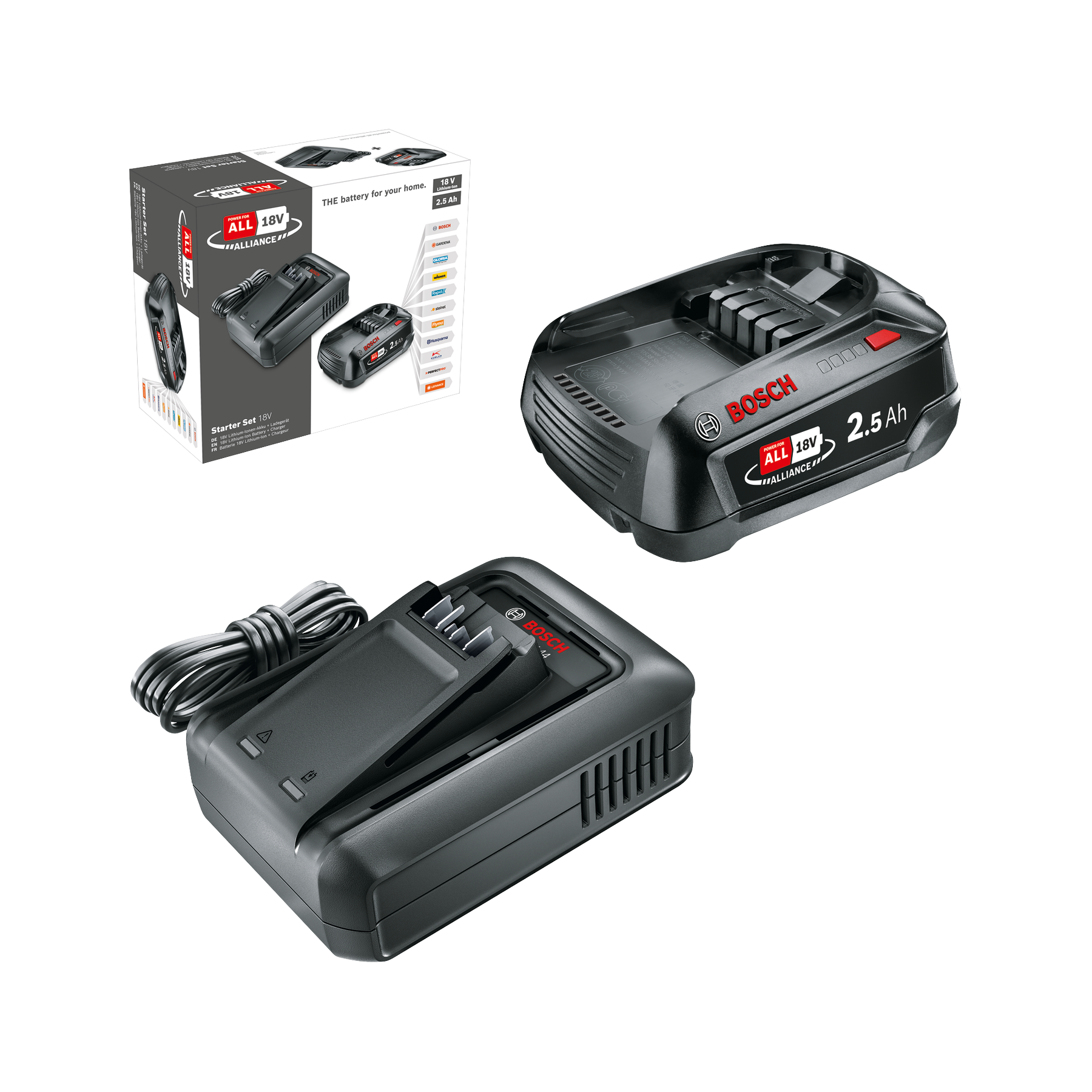 Bosch – Batterisett 18V 2,5Ah med lader AL18V-44 – Gratis frakt v:6663210 Bosch – Batterisett 18V 2,5Ah med lader AL18V-44 – Gratis frakt v:6663210