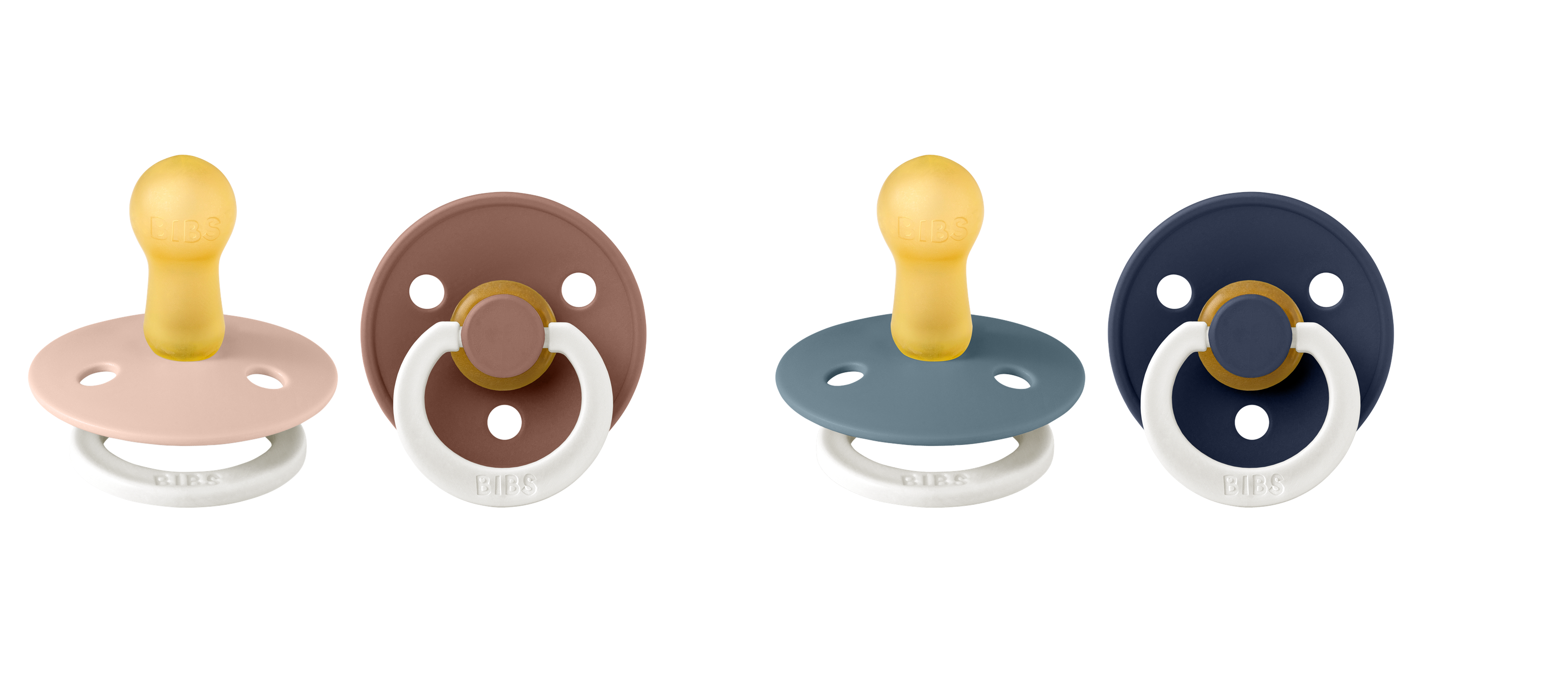 BIBS - Pacifier Colour 2 PACK - Blush/Woodchuck GLOW & Petrol/Deep Space GLOW - Size 2 v:5348474