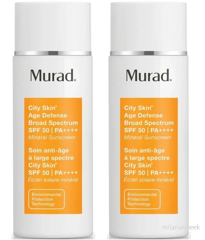 Murad - 2 x City Skin Age Defense Sunscreen SPF 50 I PA++++ 50 ml - 100 - Gratis frakt v:3575915