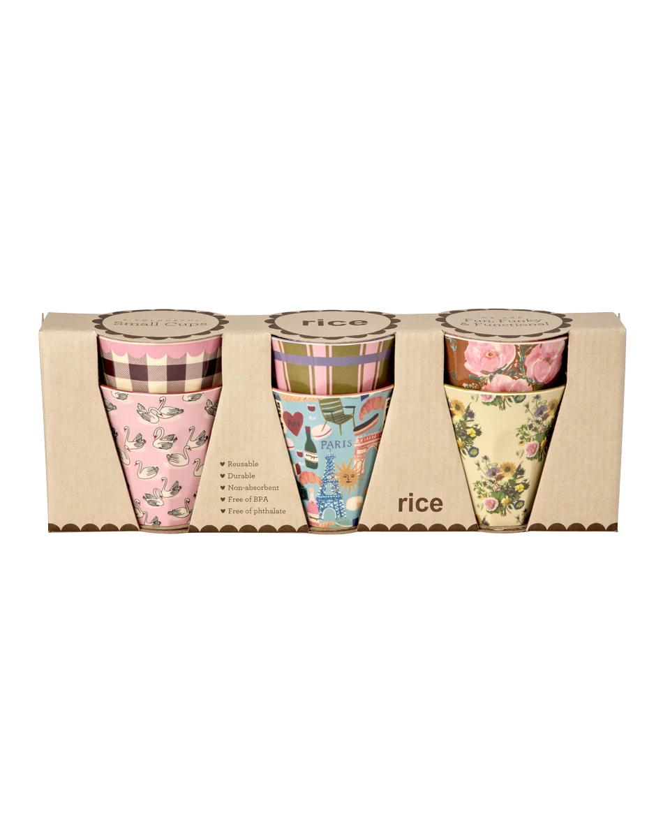 Rice - Melamine Cups with Bon Vivant Prints - Small - 160 ml v:2689969
