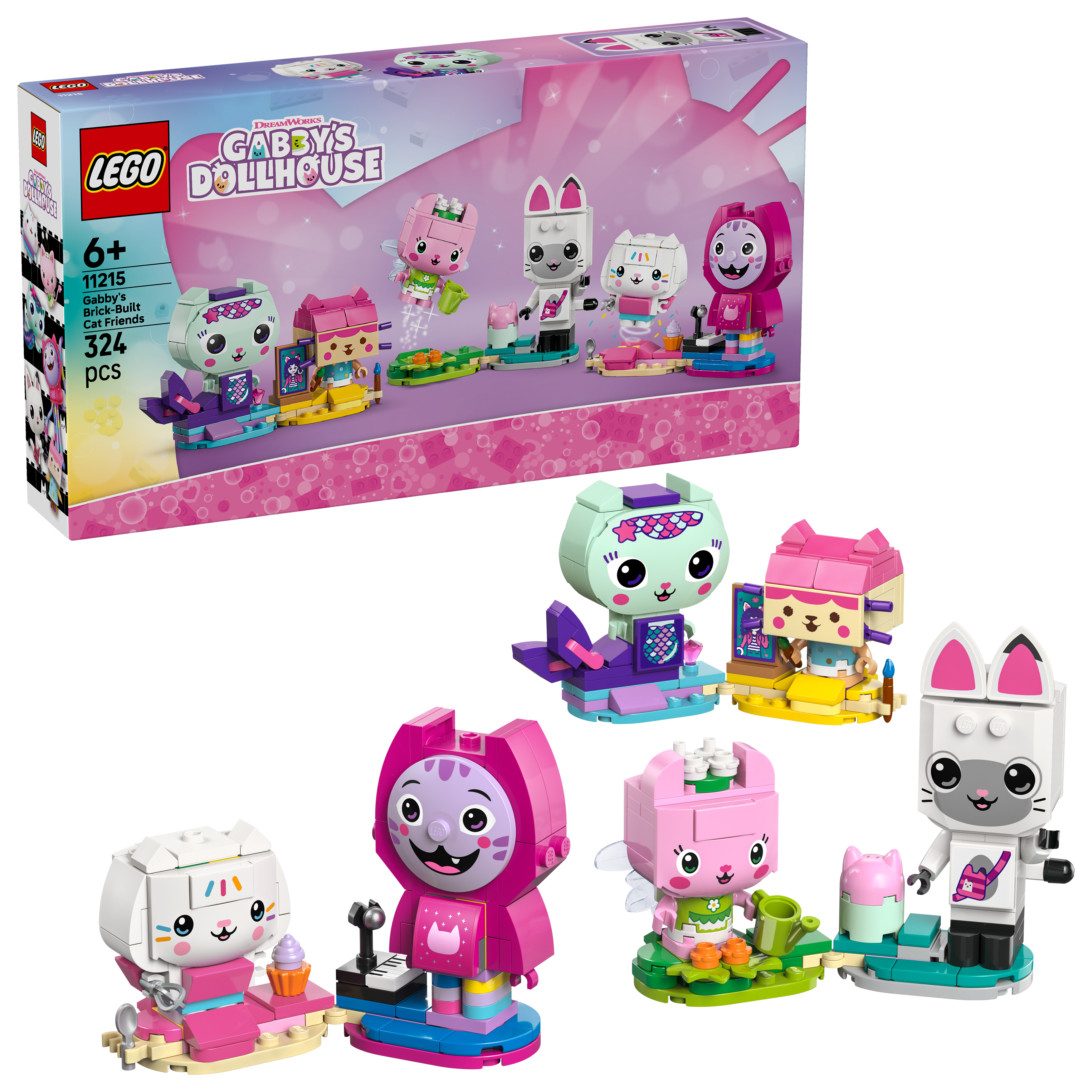 LEGO – Gabby's Dollhouse – Gabbys klossebygde kattevenner (11215) – Gratis frakt v:4868430