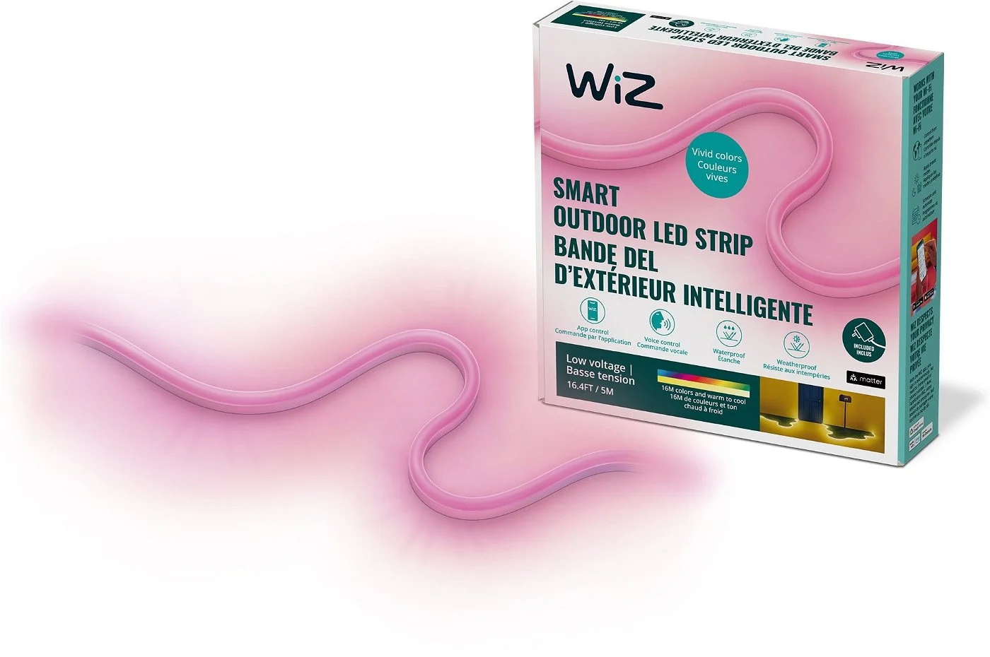 WiZ - Utendørs RGBW LED-stripe kit 5m Type C - Gratis frakt v:9274995