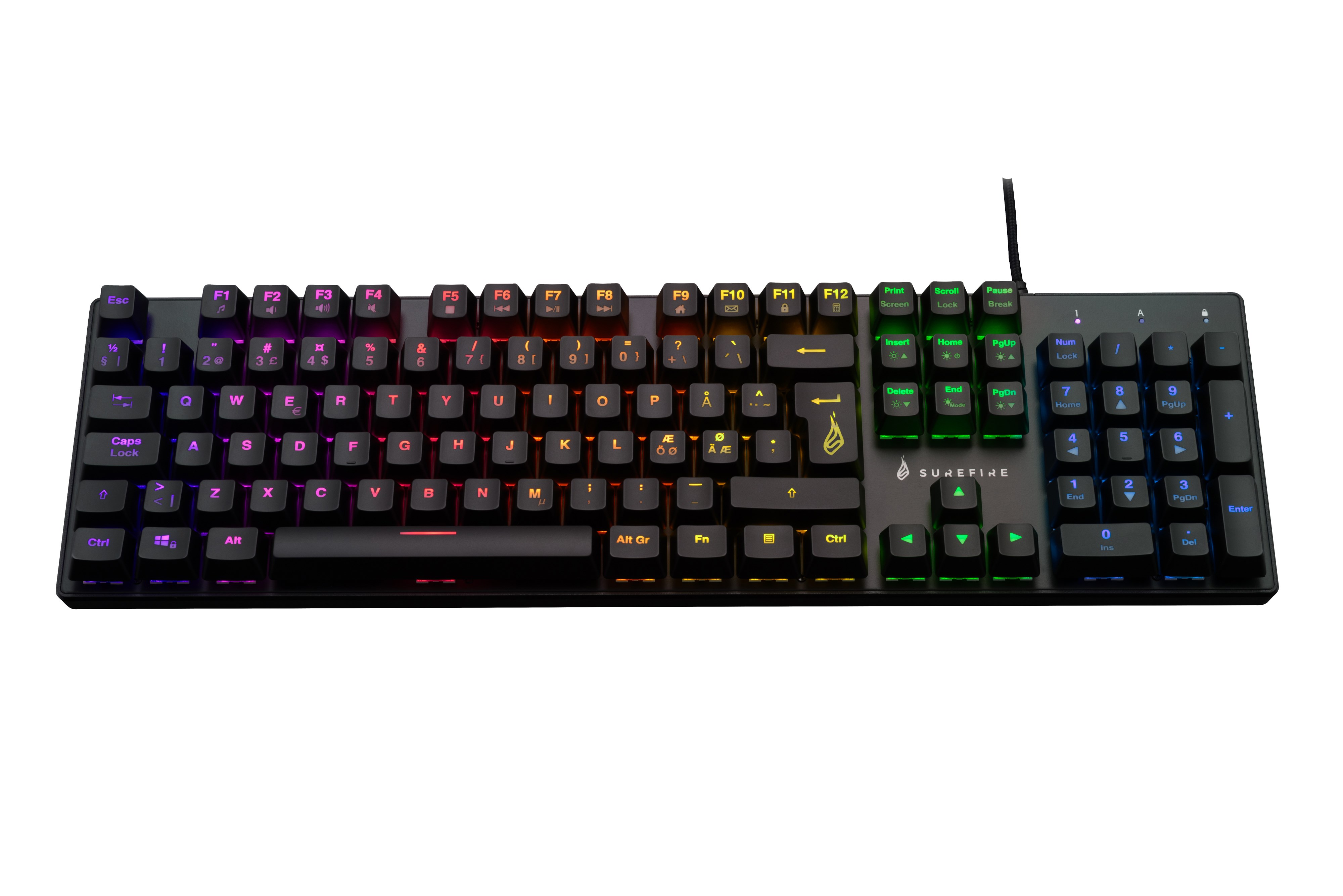 SUREFIRE – KingPin M2 Mech. Gaming RGB Keyboard QWERTY Nordic – Gratis frakt v:9343872 SUREFIRE – KingPin M2 Mech. Gaming RGB Keyboard QWERTY Nordic – Gratis frakt v:9343872