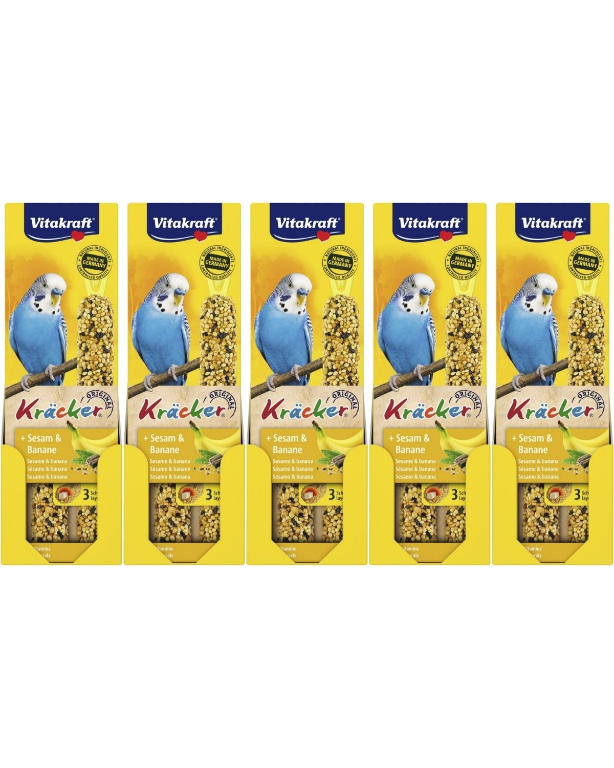 Vitakraft - Bird snacks - 5 x Kräcker Feather Care for budgies (bundle) v:1332465
