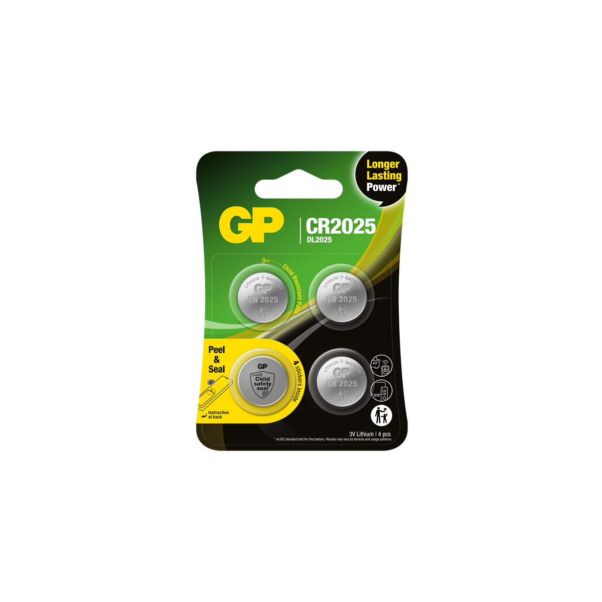 GP – Lithium Cell Battery CR2025, 3V, Safety Seal, 4-pack v:5809145 GP – Lithium Cell Battery CR2025, 3V, Safety Seal, 4-pack v:5809145