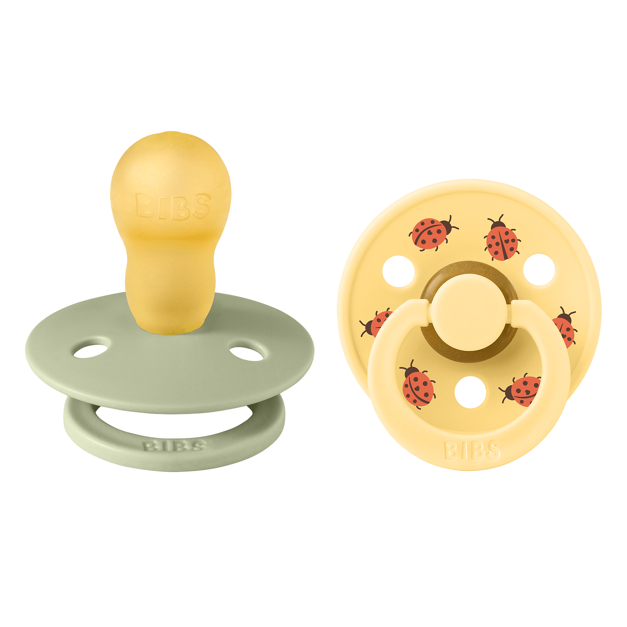 BIBS - Pacifier Studio Colour 2 PACK Ladybug Latex - Sage - Size 3 v:3643947