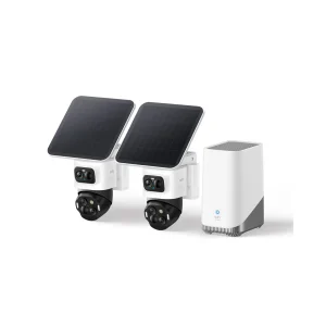 eufy Security eufyCam S4 2-Cam Kit – Trådløs 4K solcelledrevet overvåkingskamera med triple-lens PTZ-sporing – Gratis frakt v:9061896