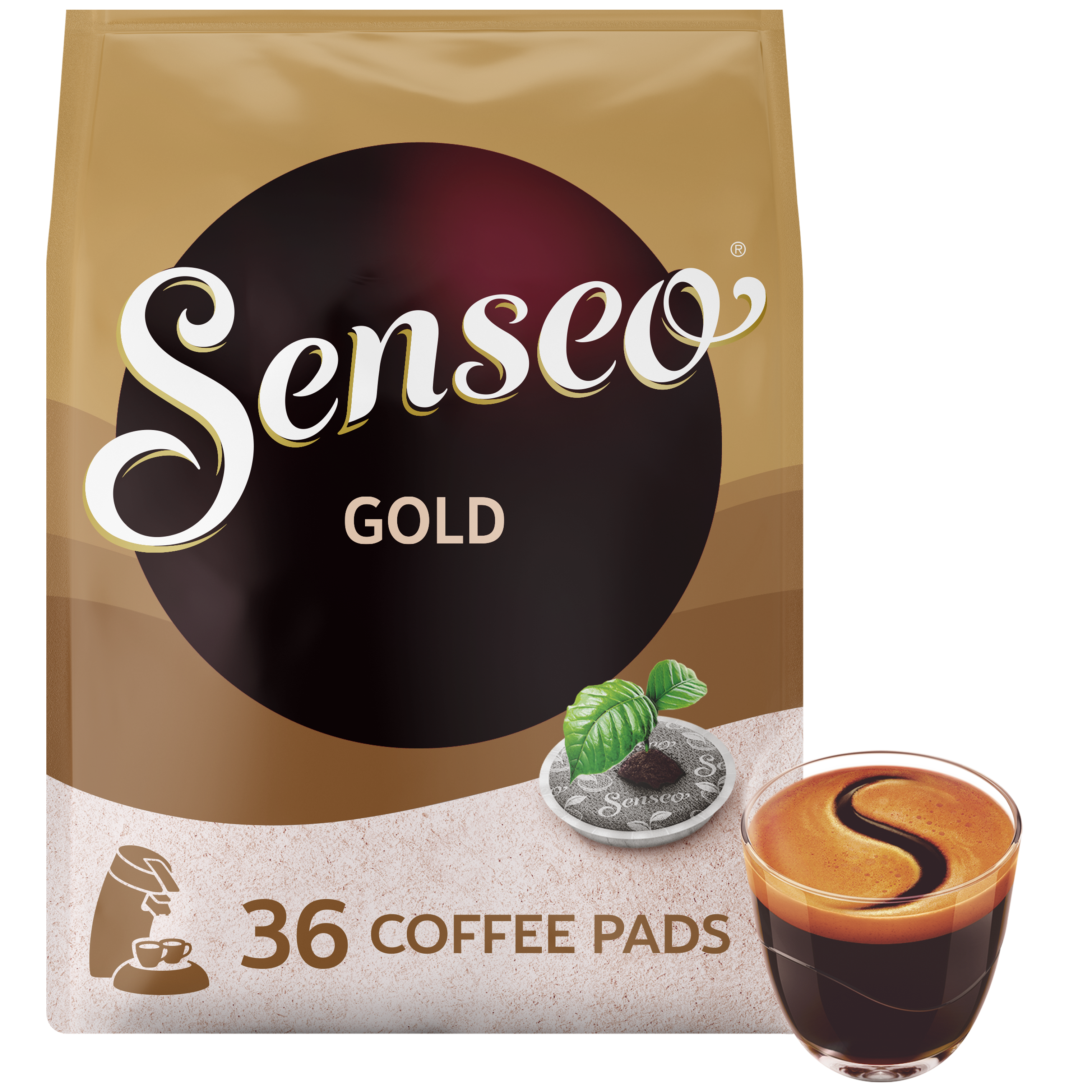 Senseo Gold Kaffiputer – 36 stk – 100% Arabica, Mørkristet og Fyldig Smak v:6618909
