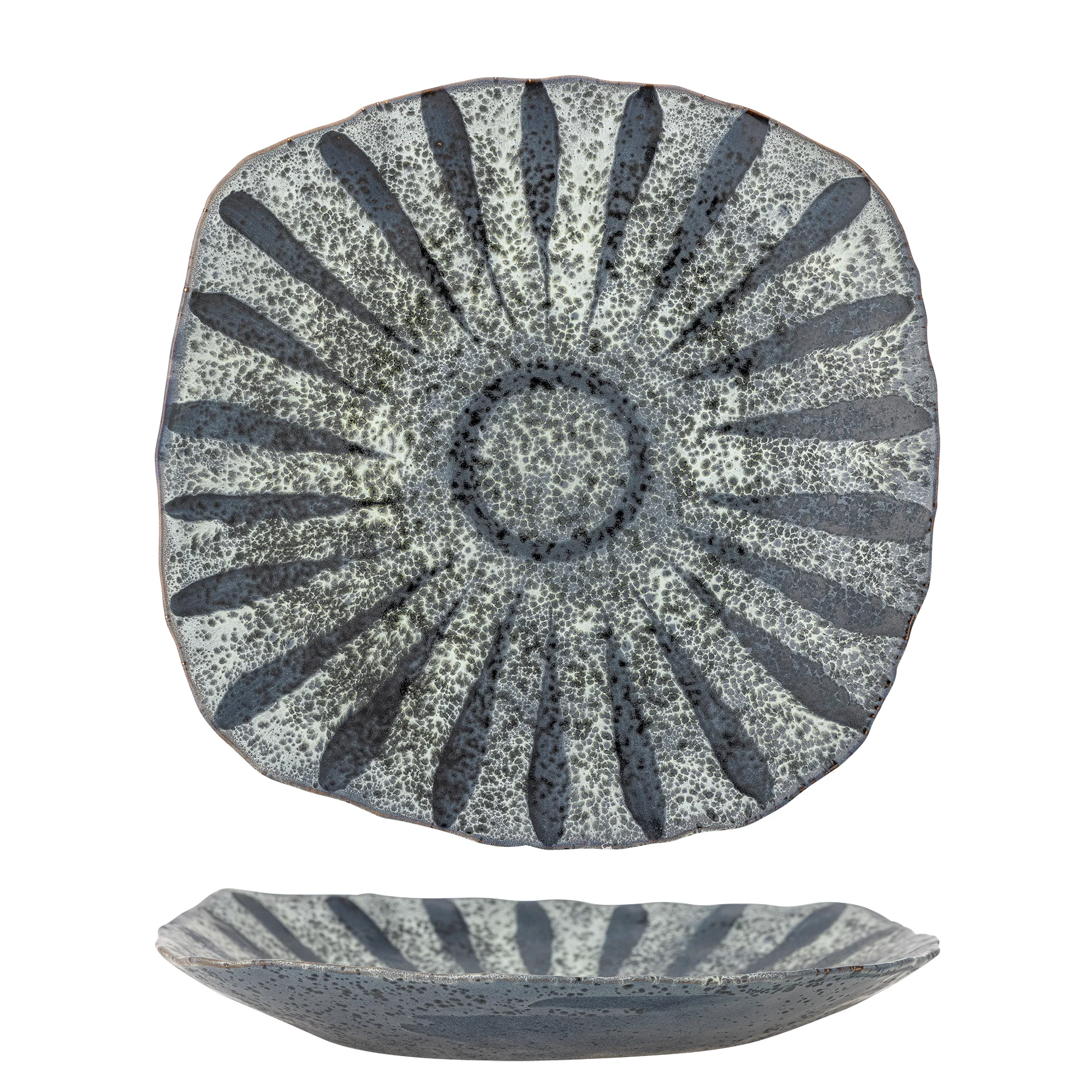Creative Collection - Ramie Serving Plate - Grey - Stoneware v:5951094