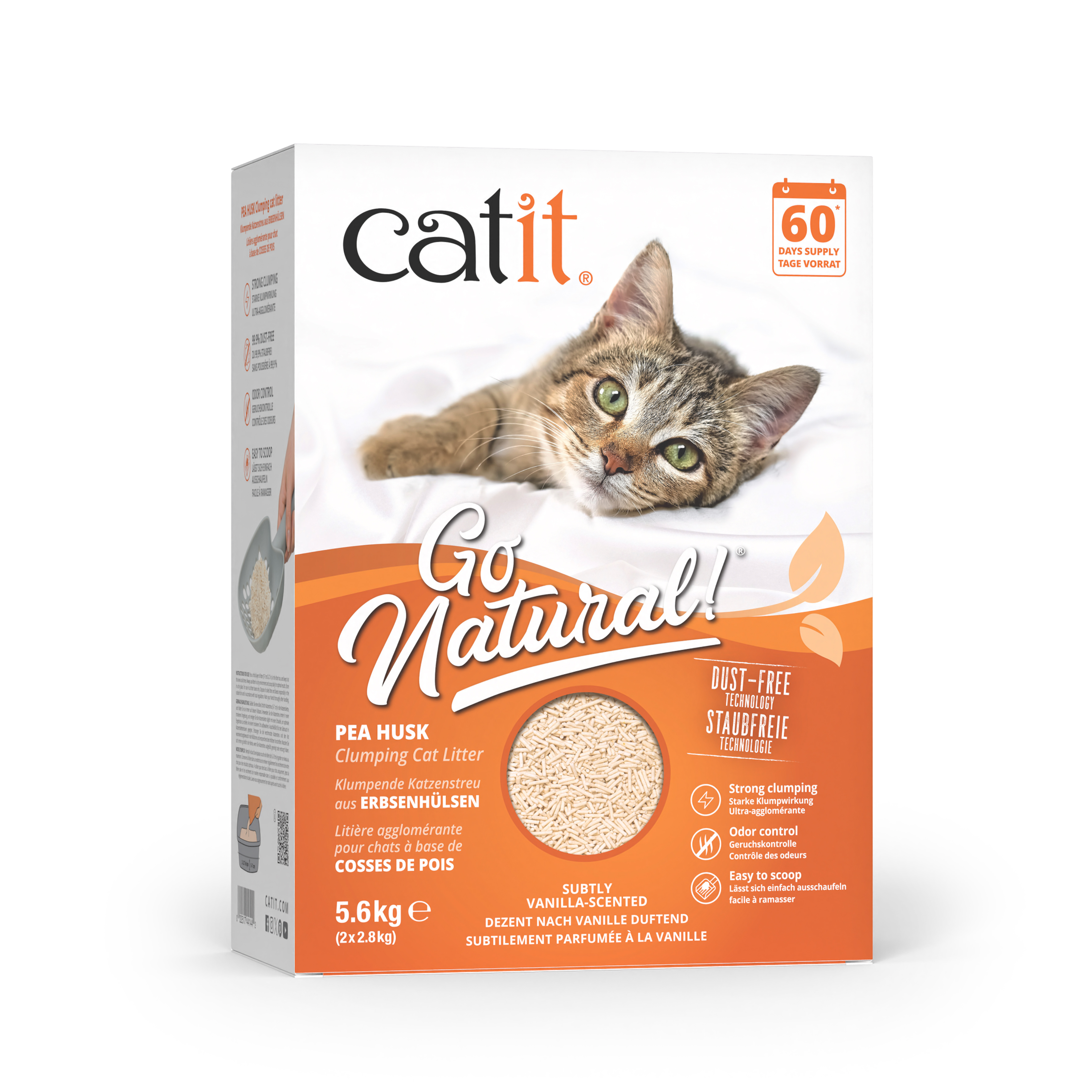 Catit – Go Natural! Pea Husk Pellet Clumping Cat Litter – Vanilla Scent – 2 x 2.8kg (5.6kg total) v:3121632 Catit – Go Natural! Pea Husk Pellet Clumping Cat Litter – Vanilla Scent – 2 x 2.8kg (5.6kg total) v:3121632