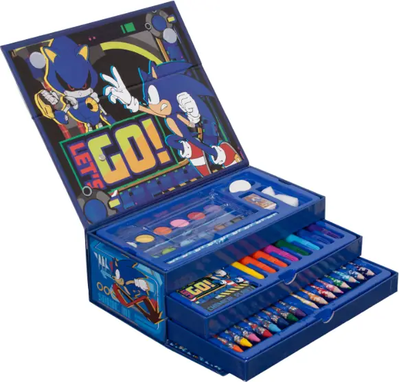 Coloring Case - SONIC - set 52pcs in paper toolbox with handle v:6967571
