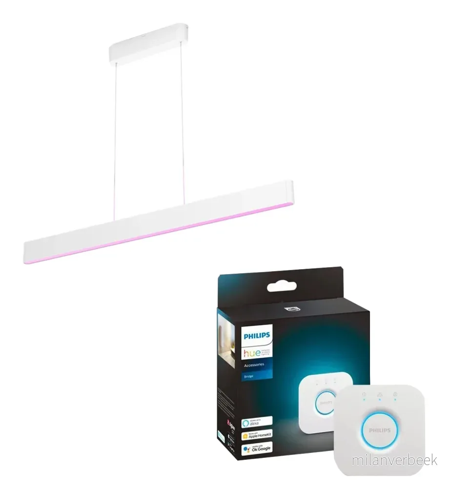 Philips Hue Ensis Pendant Light + Hue Bridge 2.1 Bundle - Gratis frakt v:4197997