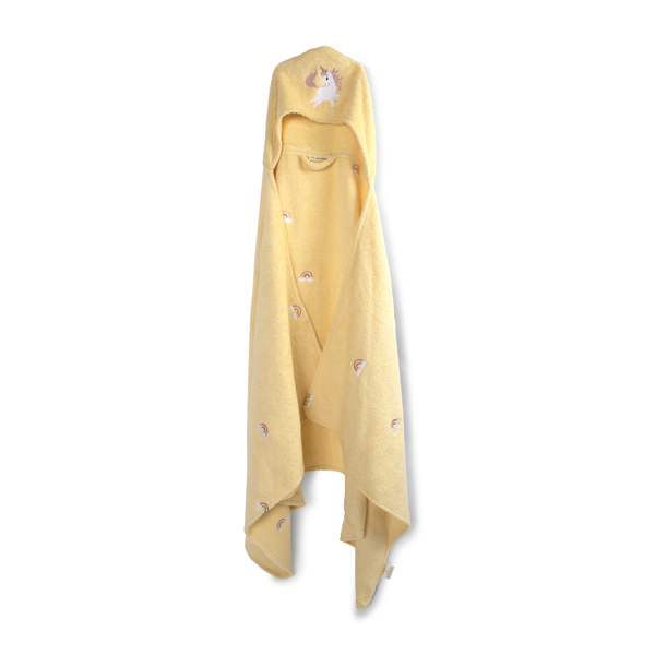 Filibabba - Embroidered hooded towel - Unicorn Shores - Yellow - One size (1-5 years) v:7552187