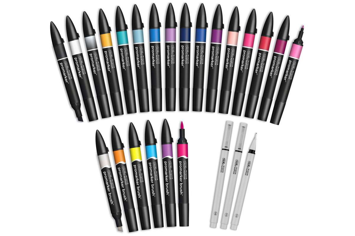 Winsor & Newton - Promarker Set, Modern Lettering 25pcs+walle (839997) - Gratis frakt v:3985267