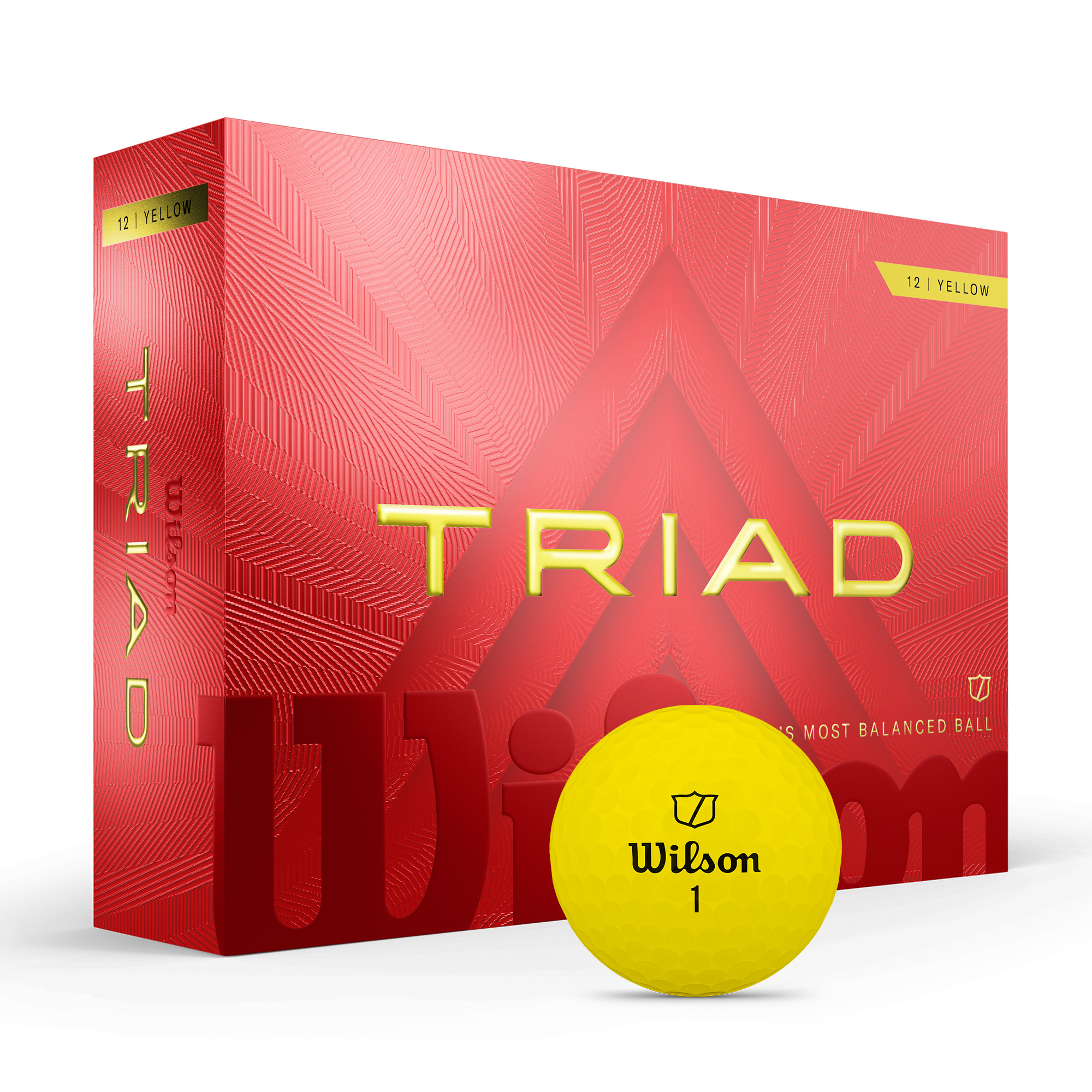 Wilson – Triad Golfballer Gul (12 stk.) – 3-lags golfball med optimal kontroll og lengde v:8352682