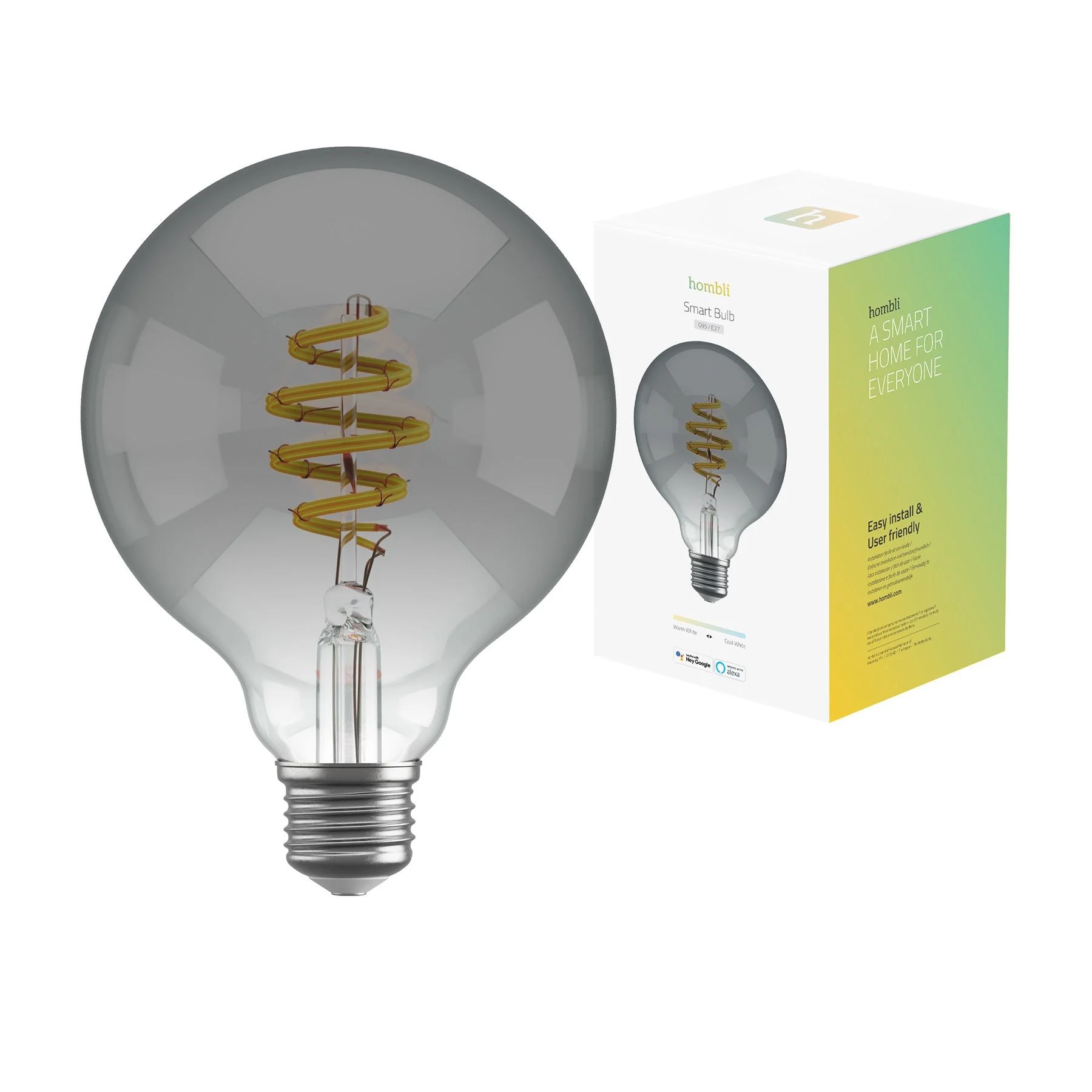 Hombli – Smart Bulb G95 CCT Filament (E27) – Smokey v:9231674