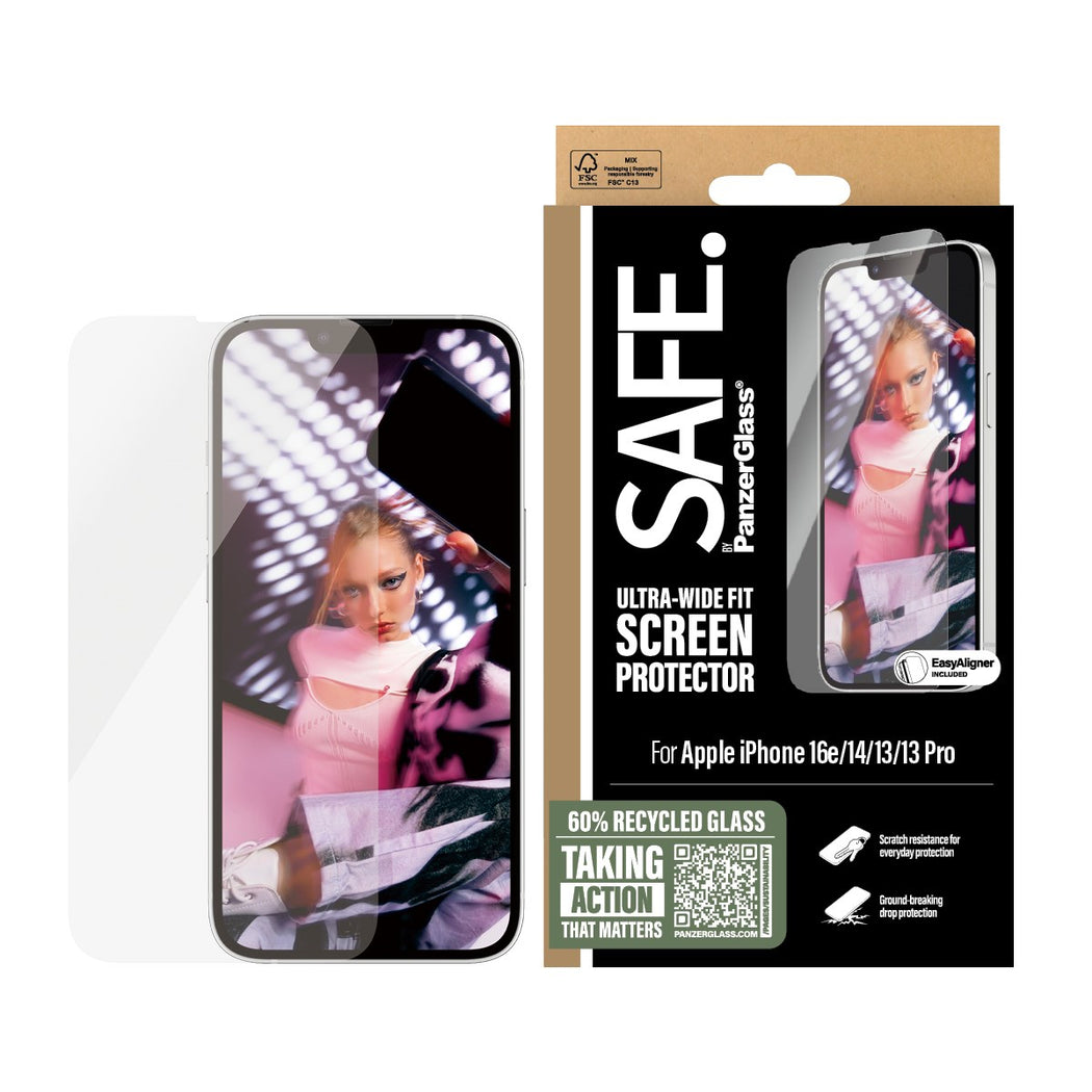 SAFE by PanzerGlass - Screen Protection - iPhone 16e - 14 - 13 - 13 Pro - Ultra-Wide Fit v:6622385