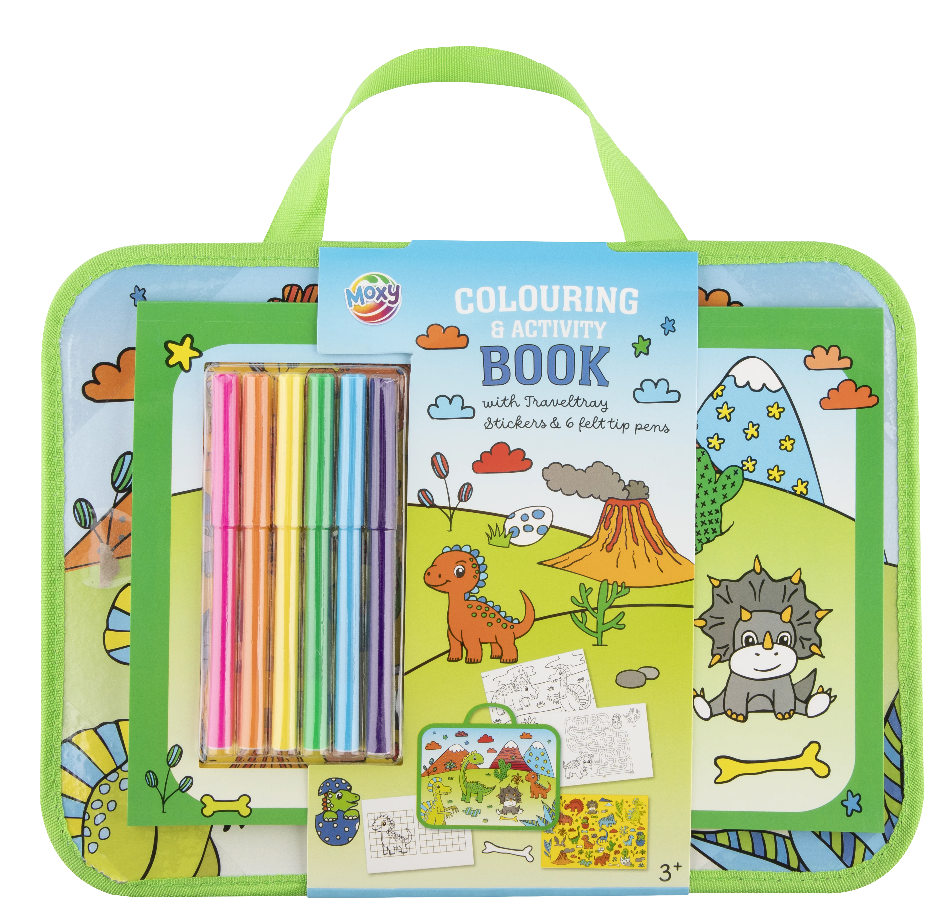 Moxy – Traveltray with Colouring & Activity book – Green – Green v:1669555