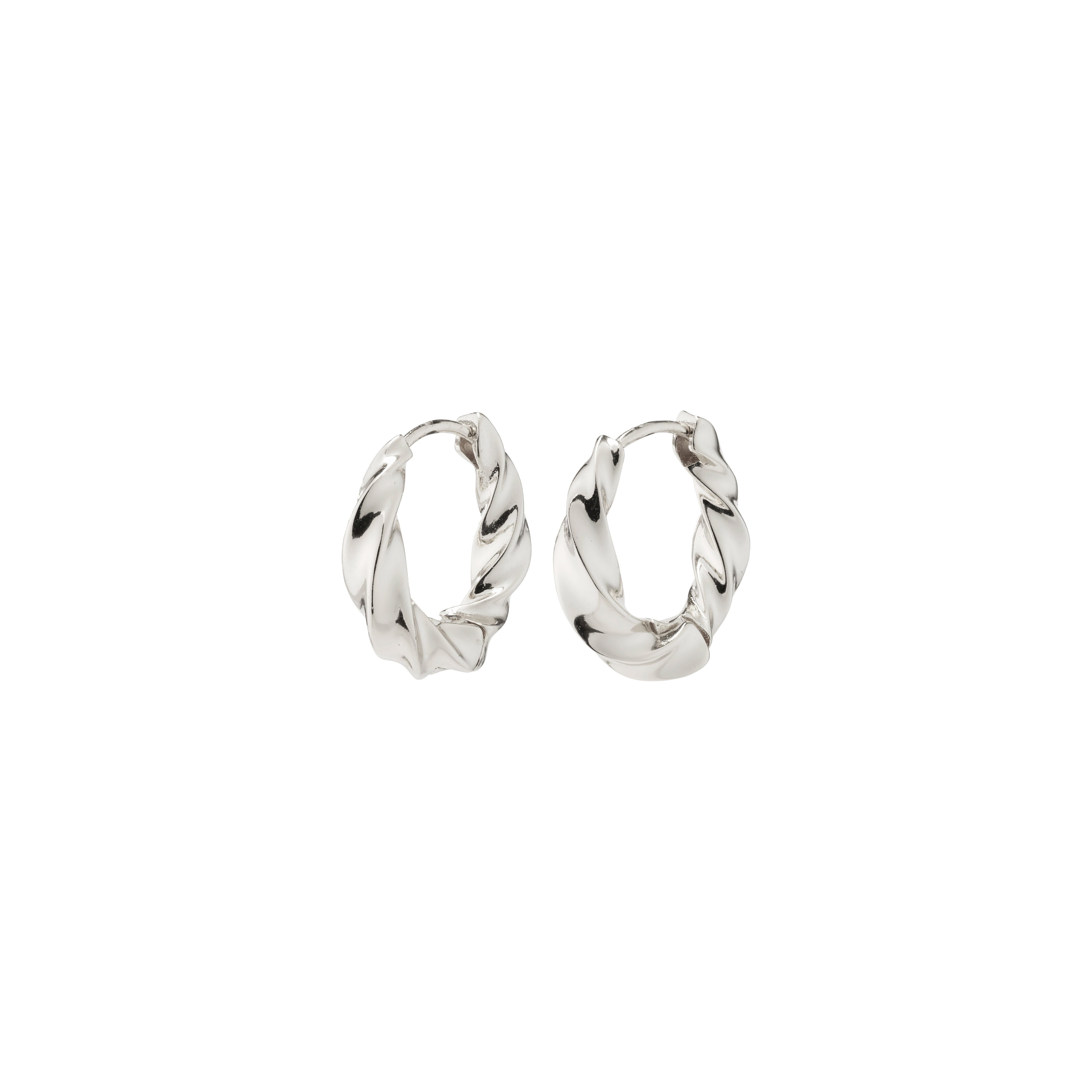 PILGRIM – Taffy Swirl Hoop Earrings – Silver-Plated – Medium v:4162666 PILGRIM – Taffy Swirl Hoop Earrings – Silver-Plated – Medium v:4162666