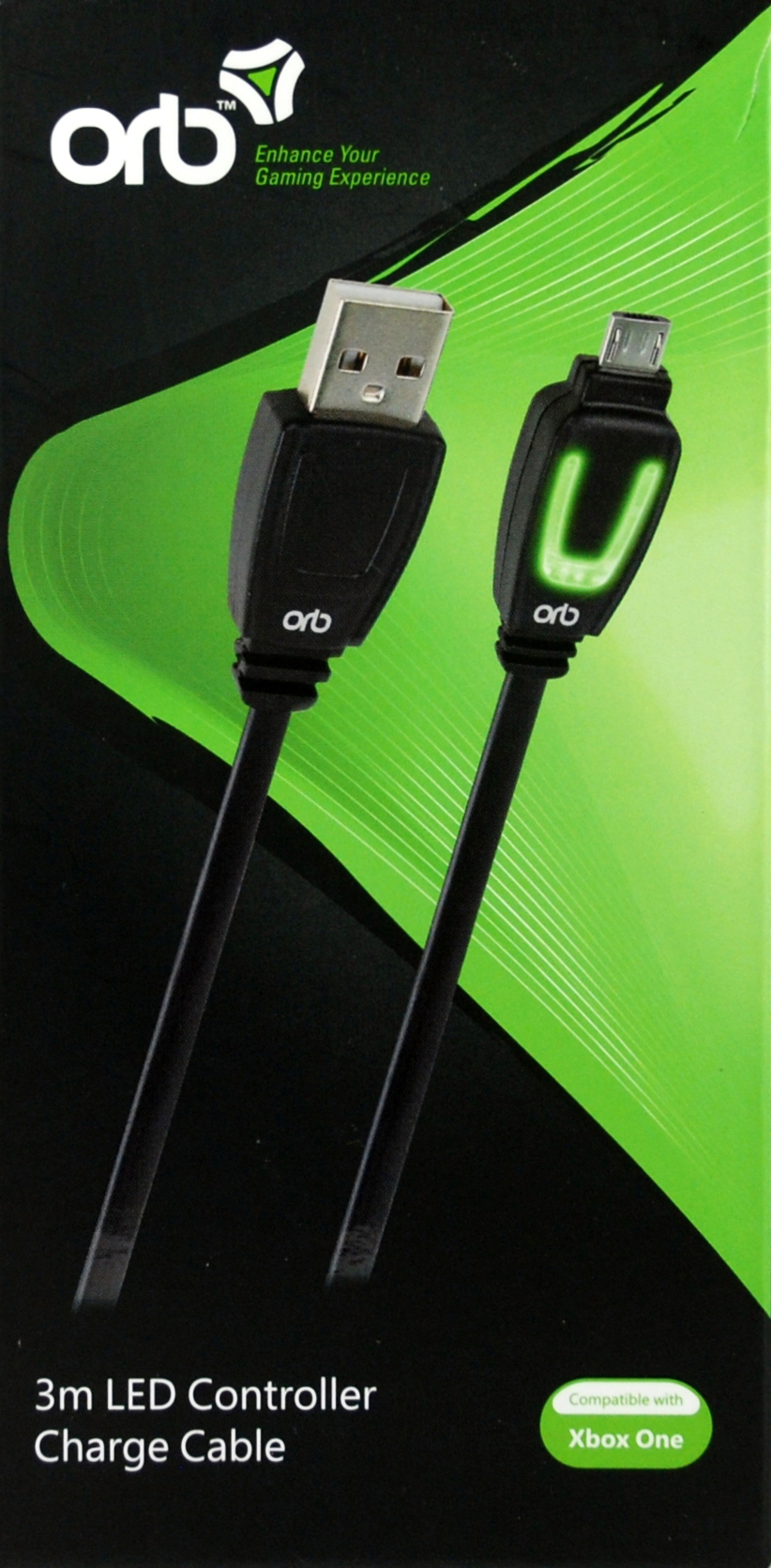Xbox One - LED Controller Charge Cable 3m (ORB) v:6834026