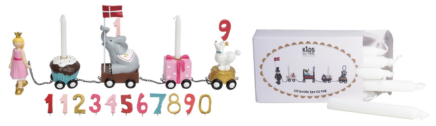 KIDS by FRIIS – Birthday Princess 11 Numbers & Birthday Train Candles - 10 pcs. (Bundle) - Gratis frakt v:7726565