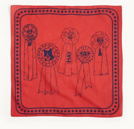 HAY – Recycled Dogs Scarf 55 x 55 (Red) – M – Red v:4516881
