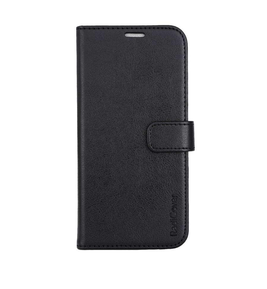 RadiCover - Radiation Protection Wallet Vegan Leather iPhone 15 PRO MAX Flipcover Black PU - Black PU v:6416950