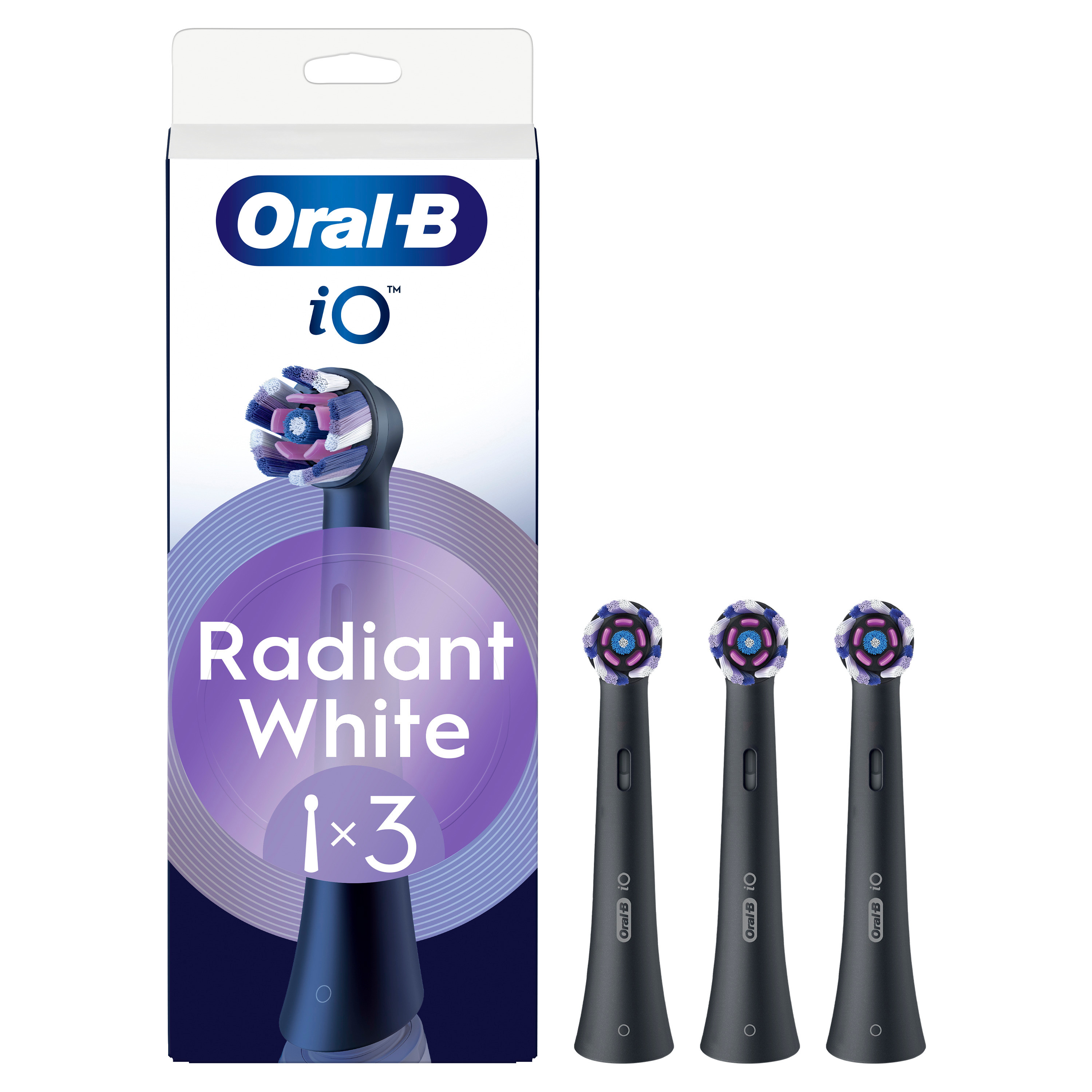 Oral B - iO Radiant White Børstehoder - Sort - 3 stk v:7558704