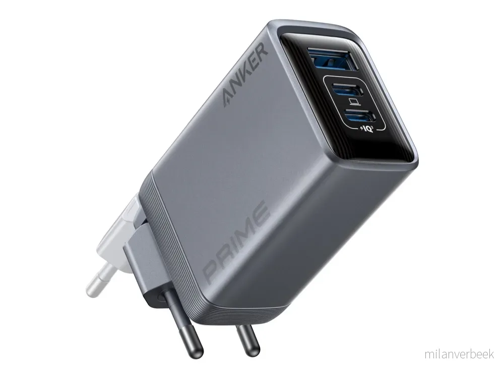 Anker - Prime Lader (100W, 3 porter, GaNPrime) – Sølv - Gratis frakt v:2291999