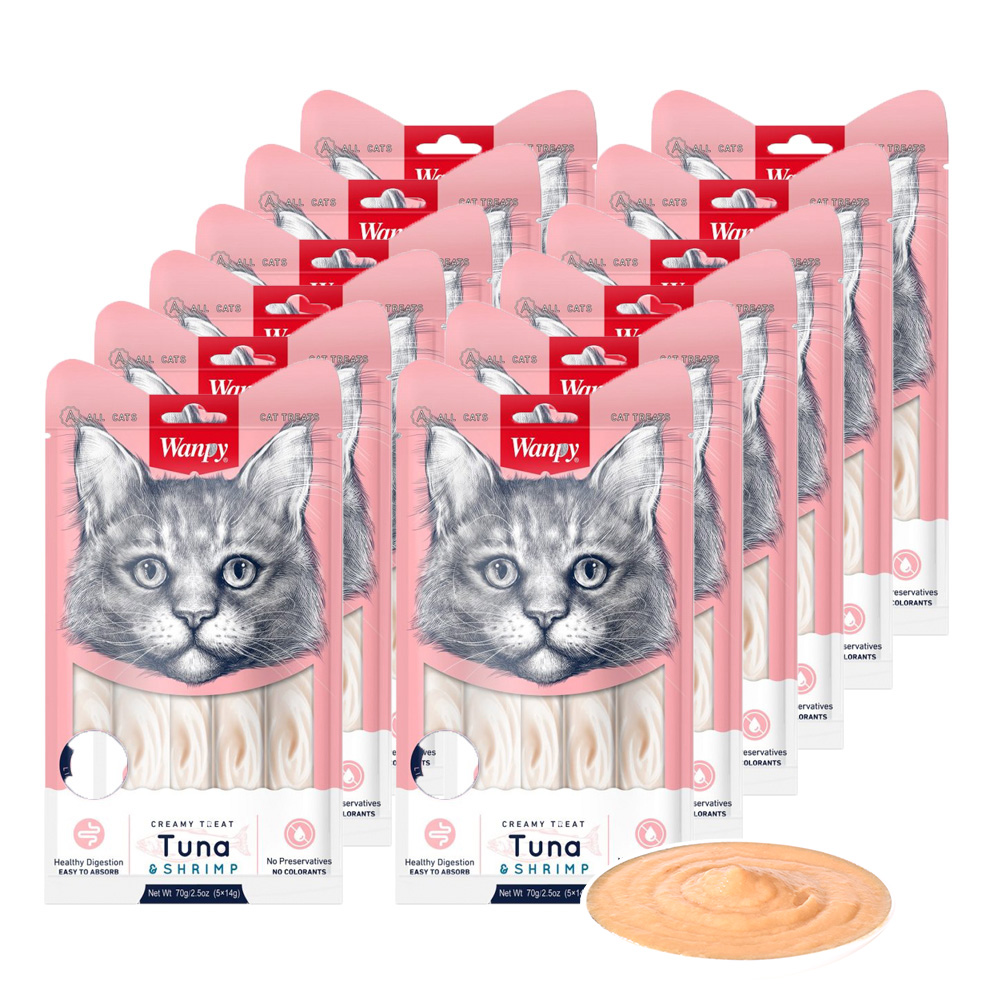 Wanpy - Cat Creamy Lickable Treat - Tuna & Shrimp 70g (5x14g) - Bundle v:2482099