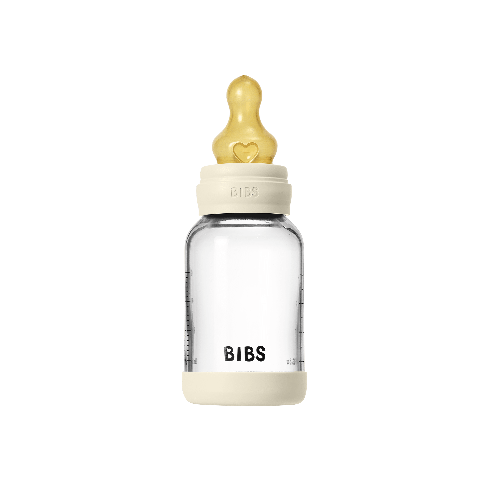 BIBS – Glass Baby Bottle Round Latex Slow Flow – Ivory – 120 ml v:5295725 BIBS – Glass Baby Bottle Round Latex Slow Flow – Ivory – 120 ml v:5295725