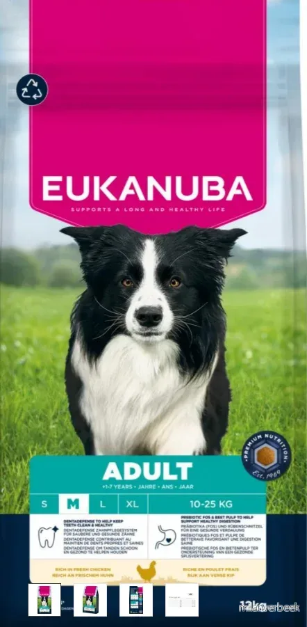 EUKANUBA - Adult Medium Breed Chicken 12kg - Gratis frakt v:6138056
