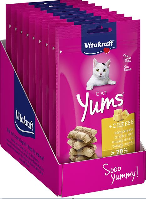 Vitakraft - Cat Treats - 9 x Cat Yums with cheese 40g best before jan.30th-2026 v:5302197