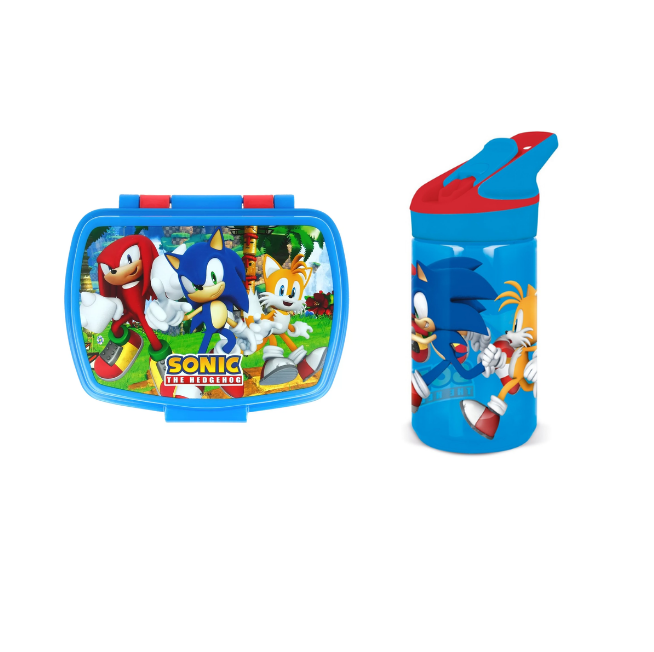 Stor - Lunchbox + Drikkedunk Tritan 480 ml - Sonic v:8471342