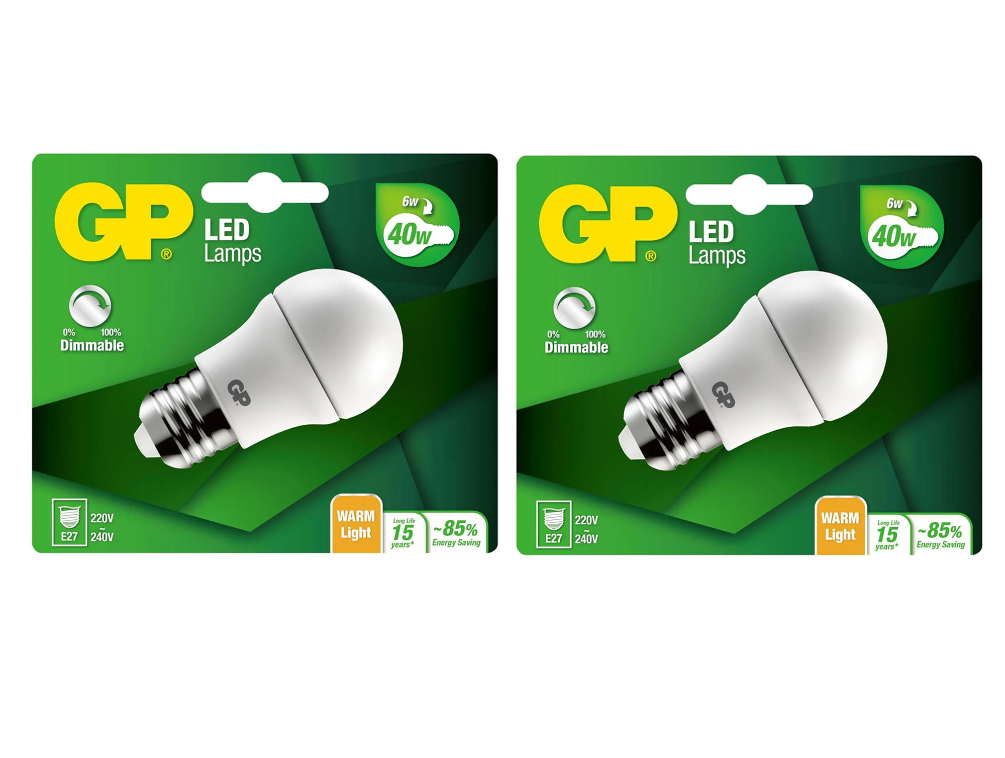 GP - LED Lamp Mini Globe, E27, DIM, 6W (40W), 470lm I Bundle (2 Pcs) v:1867125