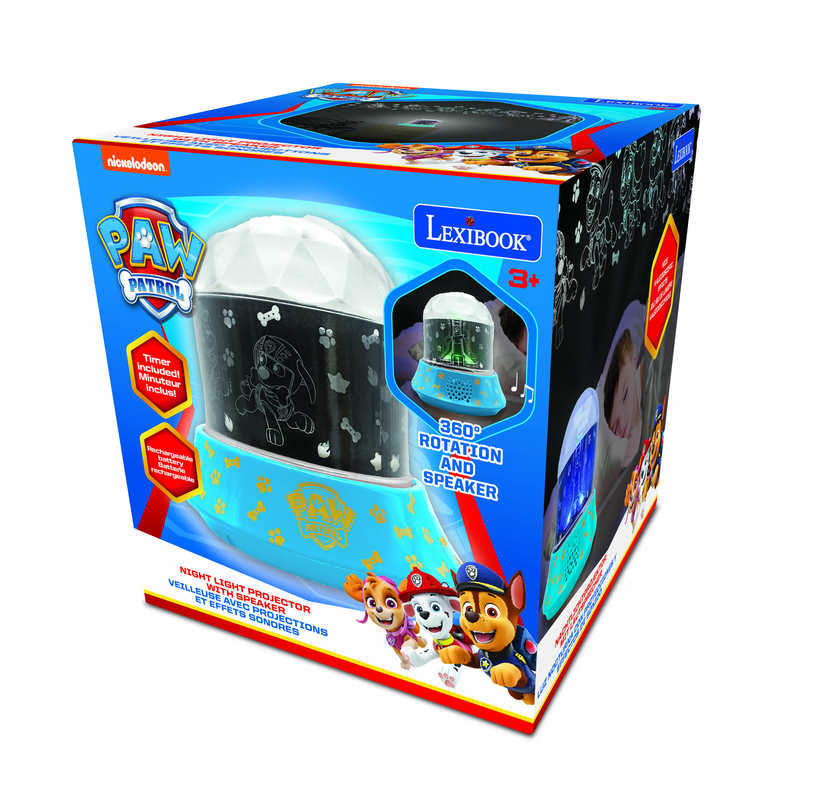 Lexibook - Paw Patrol Night Light Projector with Speaker - Compact and portable v:4508296
