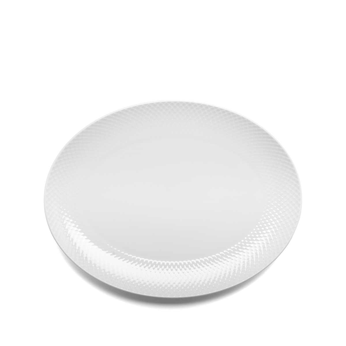 Lyngby Porcelæn – Rhombe Hvit Serveringsfat – 35×26,5 cm v:4694533