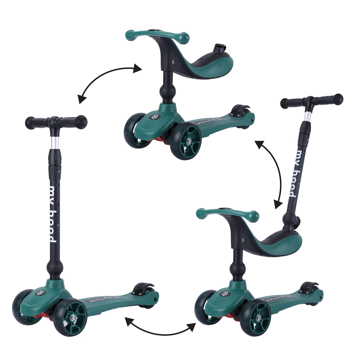 My Hood – Kick'n Ride Scooter – Green (505143) – Gratis frakt v:5735955