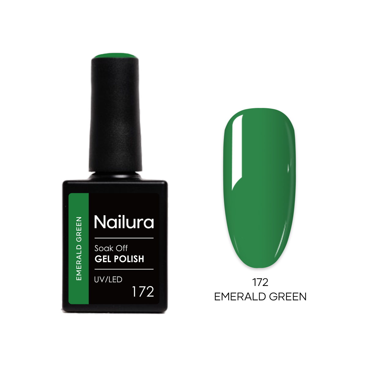 Nailura - Gel Polish 172 - Emerald Green - 10 ml - Emerald Green v:1926986