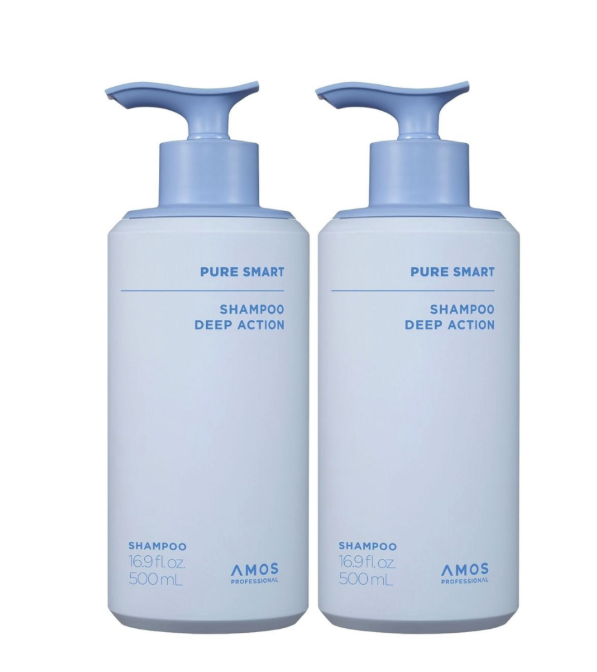Amos Professional - Pure Smart Shampoo Deep Action - 2 x 500 ml - Gratis frakt v:3703632