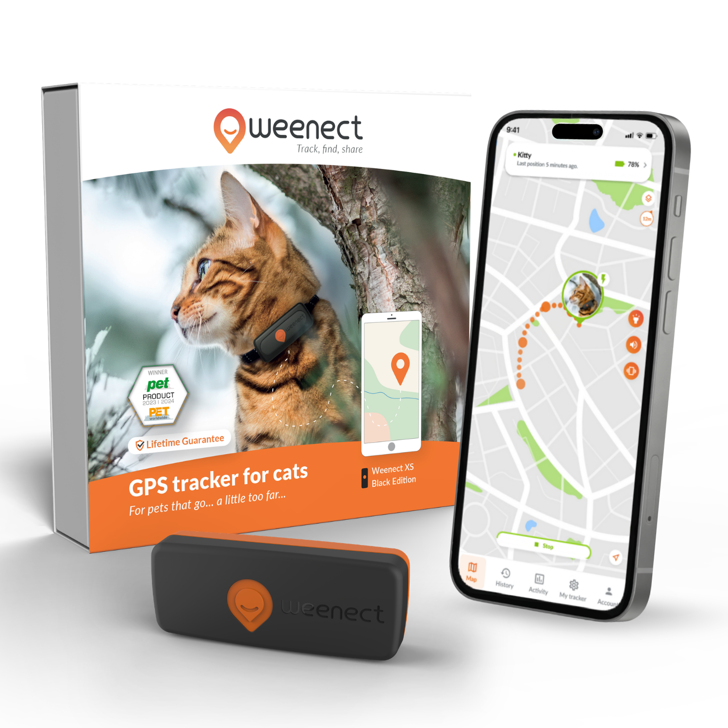 Weenect Cat XS Black edition - NEW GPS cat collar v:3823968