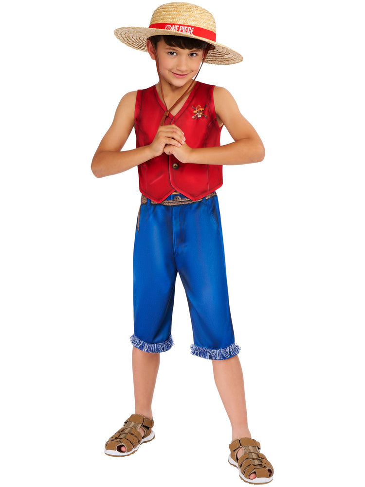 Rubies - One Piece Costume - Monkey D. Luffy - Multi - 140 v:4343569