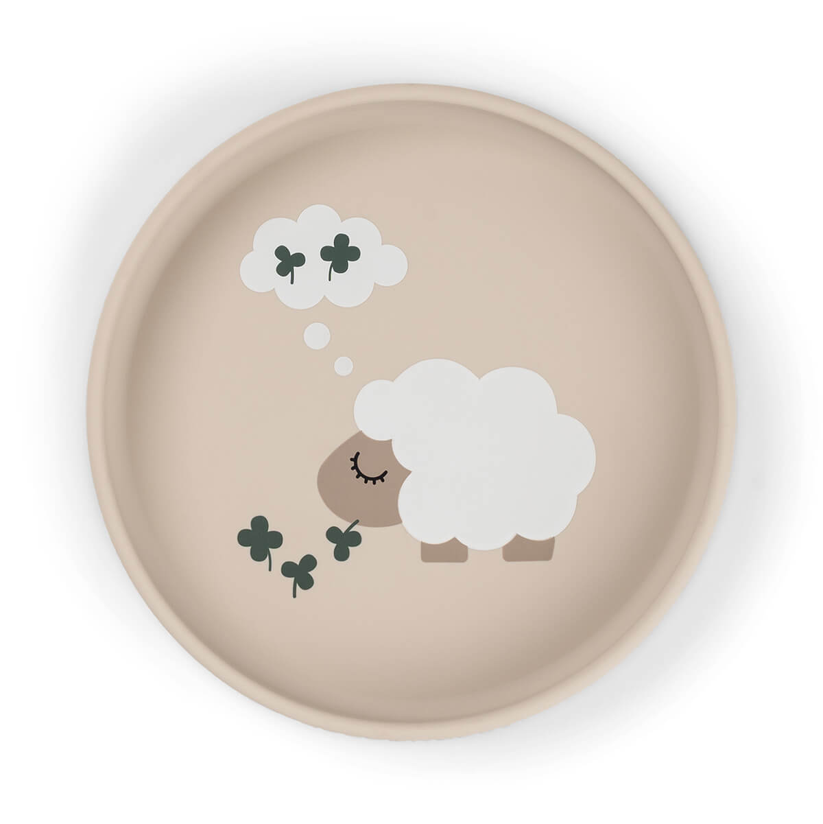 Done by Deer – Silicone Stick&Stay plate – Tiny farm Sand – Ø 18 x H 3 cm v:8452387