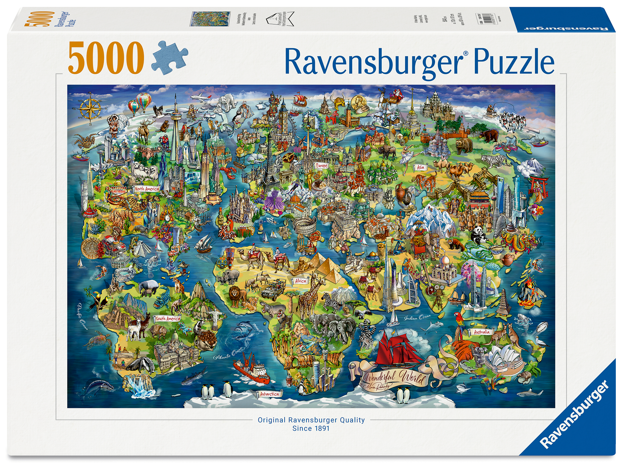 Ravensburger – Morsomt verdenskart 5000p – Gratis frakt v:3146006 Ravensburger – Morsomt verdenskart 5000p – Gratis frakt v:3146006