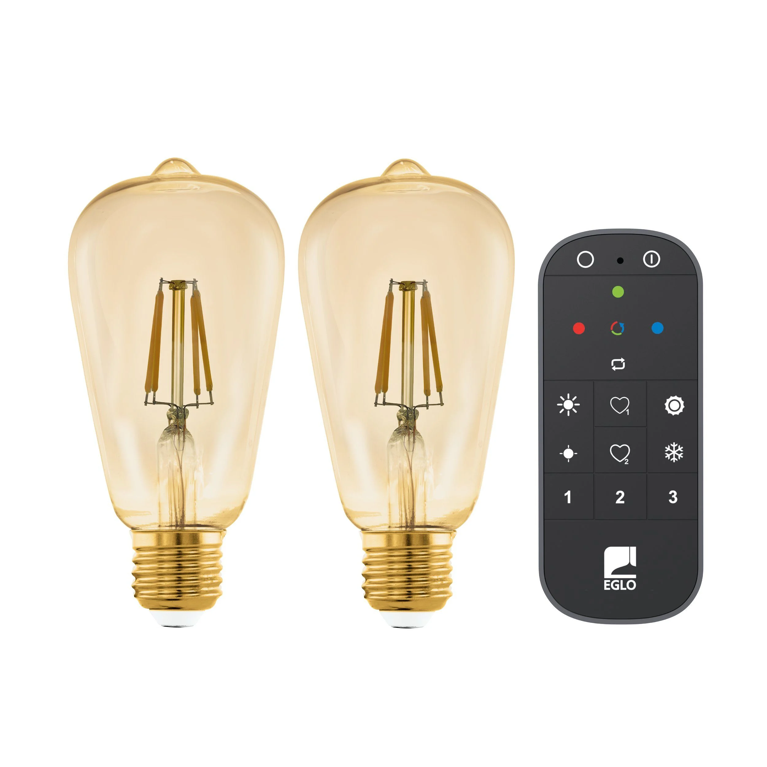 EGLO – Sett med 2x E27 ST64 Amber Smarte Lyspærer – Zigbee & Bluetooth v:2281768
