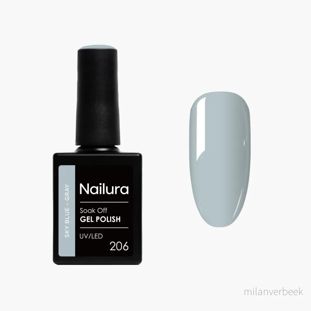 Nailura - Gel Polish 206 - Sky Blue Grey - 10 ml - Sky Blue Grey v:8113413