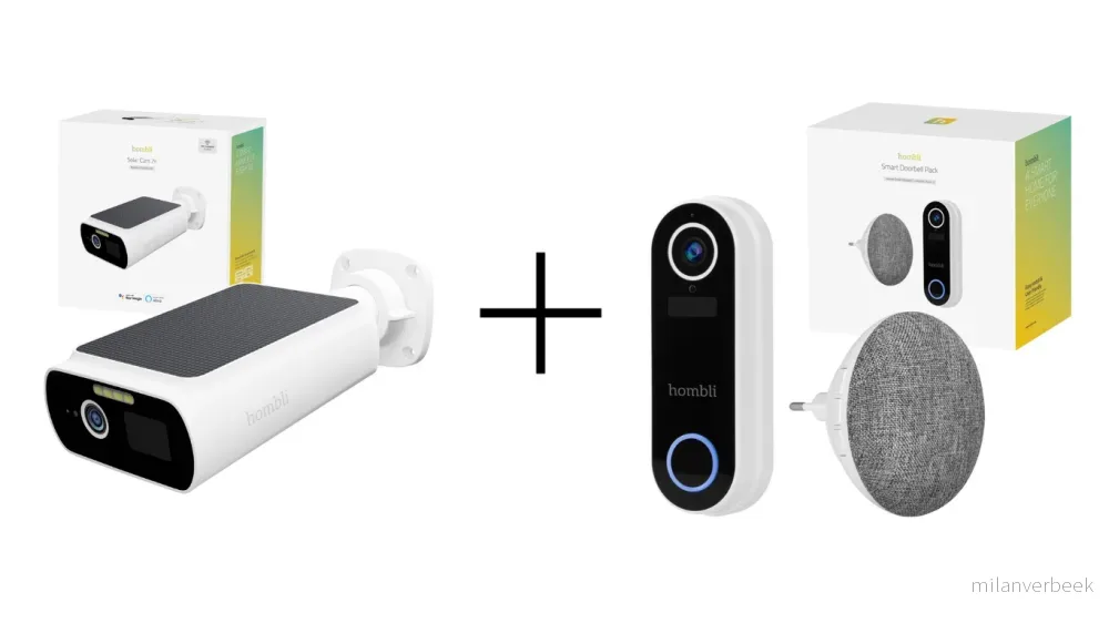 Hombli – Eco-Friendly Security Bundle: Hombli Smart Solar Cam 2K + Hombli Smart Doorbell Pack – Gratis frakt v:5021541