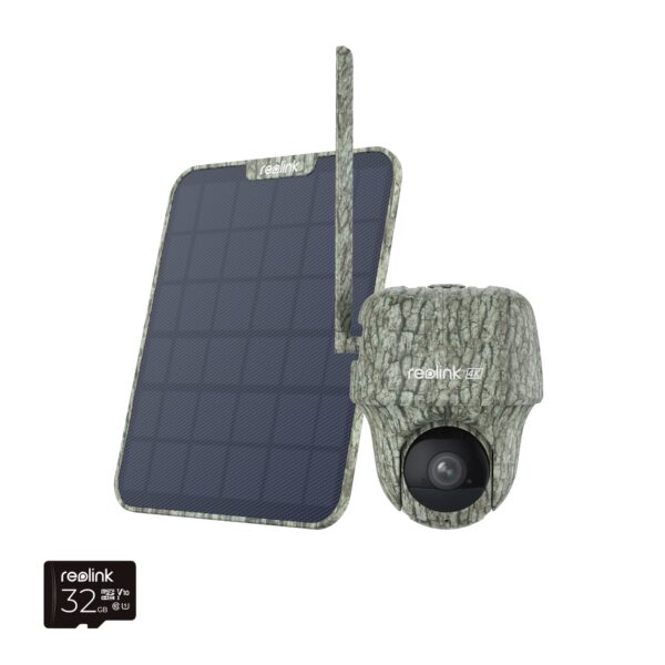 Reolink – Go G450 4K PT Batterikamera med 4G/LTE + Solcellepanel 2 – Kamuflasje – Gratis frakt v:3147616